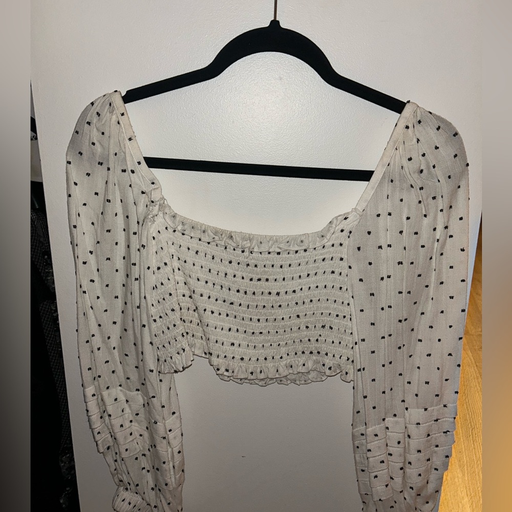 Solid And Stripped Polka Dot Crop Top - image 2